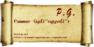 Pammer Gyöngyvér névjegykártya